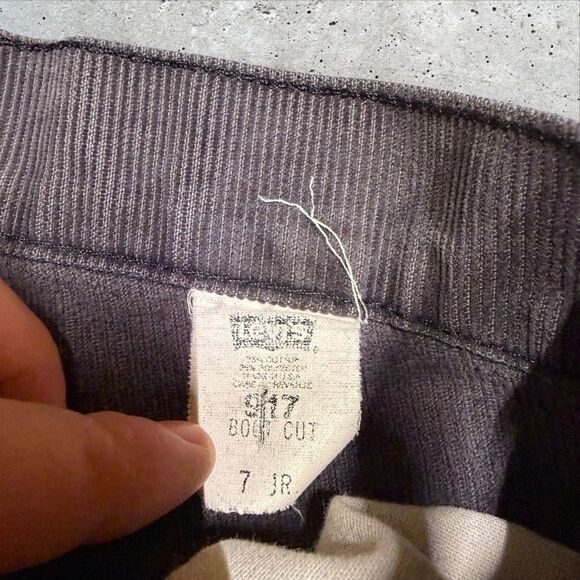 Vintage Levi’s 517 Boot Cut Gray Corduroy Jeans Juniors 7 JR Western Casual - Picture 6 of 9
